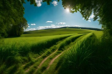 field and blue sky