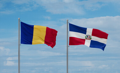 Belgium and Romania flags, country relationship concept