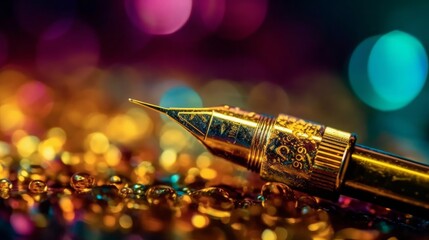 Timeless Elegance: A Vintage-inspired Fountain Pen for Exquisite Business and Writing Pleasures, generative AI