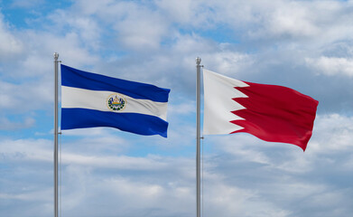 Bahrain and El Salvador, Salvador flags, country relationship concept