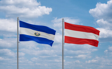 Austria and El Salvador, Salvador flags, country relationship concept