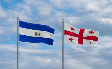 Georgia and El Salvador, Salvador flags, country relationship concept