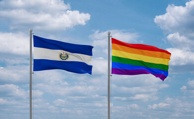 Gay Pride and El Salvador, Salvador flags, country relationship concept