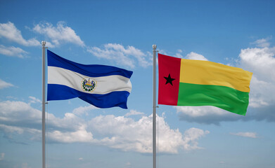 Guinea-Bissau and El Salvador, Salvador flags, country relationship concept