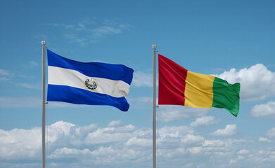 Guinea and El Salvador, Salvador flags, country relationship concept