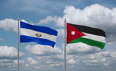 Jordan and El Salvador, Salvador flags, country relationship concept