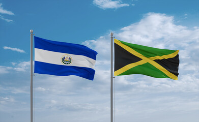 Jamaica and El Salvador, Salvador flags, country relationship concept