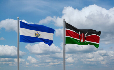 Kenya and El Salvador, Salvador flags, country relationship concept