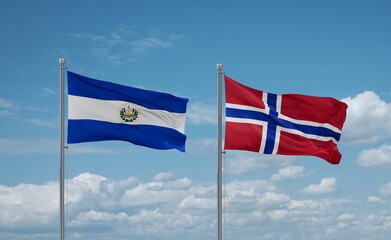 Norway and El Salvador, Salvador flags, country relationship concept