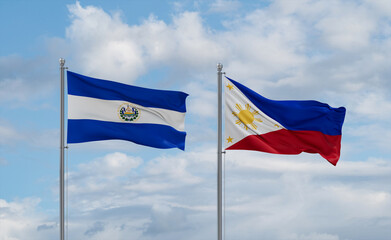 Philippines and El Salvador, Salvador flags, country relationship concept