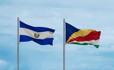 Seychelles and El Salvador, Salvador flags, country relationship concept