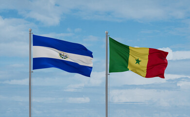 Senegal and El Salvador, Salvador flags, country relationship concept