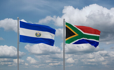 South Africa and El Salvador, Salvador flags, country relationship concept
