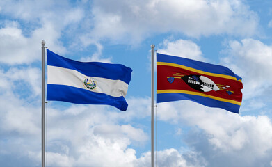 Eswatini and El Salvador, Salvador flags, country relationship concept