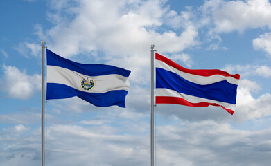 Thailand and El Salvador, Salvador flags, country relationship concept