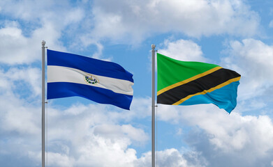 Tanzania and El Salvador, Salvador flags, country relationship concept