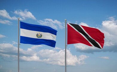 Trinidad and Tobago and El Salvador, Salvador flags, country relationship concept