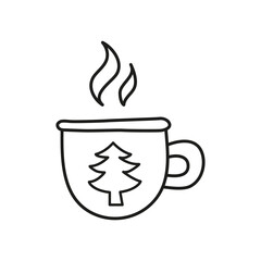 Doodle outline hot drink.