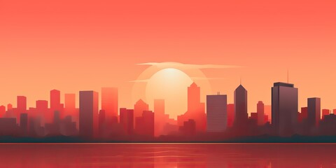 AI Generated. AI Generative. City urban landscape background. High building tall skyline decorative cityscape. Can be used for game concept poster