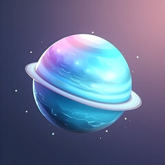 Isolated 3D rendered icon of a planet