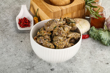 Chicken liver in cream sauce