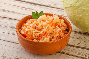 Sauerkraut - pickled cabbage in the bowl