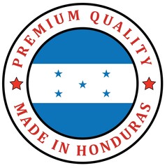 Honduras. The sign premium quality. Original product. Framed with the flag of the country