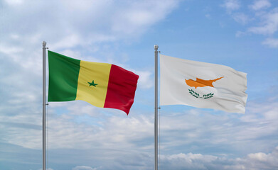 Cyprus and Senegal flags, country relationship concept