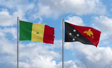 Papua New Guinea and Senegal flags, country relationship concept