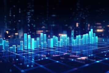 market stock market chart with dark background