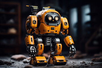 A robot designed for search and rescue missions, showcasing its capabilities, love and creativity with copy space