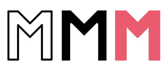 Letter M icon set vector illustration