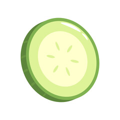 Cucumber slice isolated on white background. Cucumber slice icon. Cucumber vector.