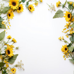 Minimalist Sunflower Frame Radiant Whimsy