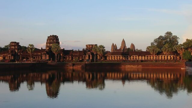 Cambodia. Angkor Wat temple. Hindu temple built at the beginning of the 12th century, during the reign of Suryavarman II and dedicated to the god Vishnu.