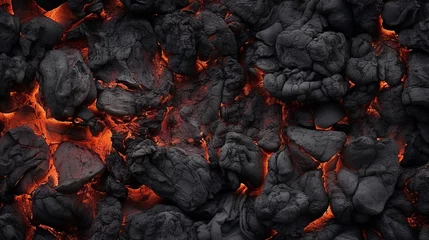 Zelfklevend Fotobehang tiny molten lava rock texture, small rocks © medienvirus