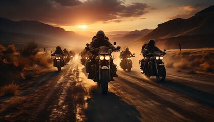 Motorcycle gangs that look badass to have a motorcycle . created by ai
