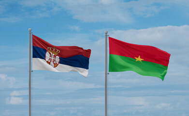 Burkina Faso and Serbia flags, country relationship concept