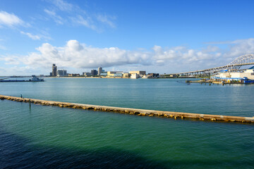 The Port of Corpus Christi located on Corpus Christi Bay. Texas, USA