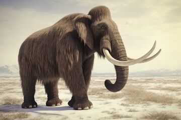 extinct woolly mammoth - obrazy, fototapety, plakaty