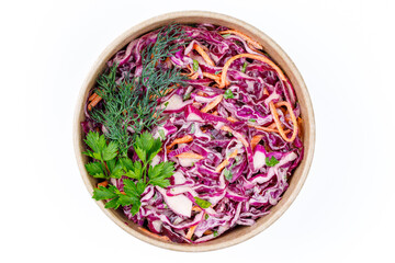 cole slaw salad with red cabbage on a white background for a food delivery site 6