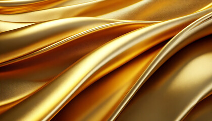 abstract glossy golden silk wavy background