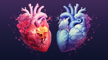 a couple heart hybrid  - obrazy, fototapety, plakaty
