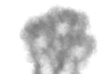 Dark black realistic smoke explosion isolated, exploding with white and black smoke, Smoke clouds, steam mist fog and white foggy vapor on white transparent background, dangerous gas