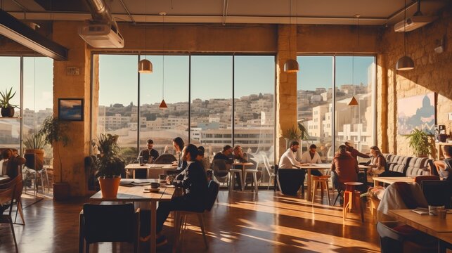 A snapshot of a Jerusalem-based tech startup or innovation hub, reflecting the city's embrace of technological advancements