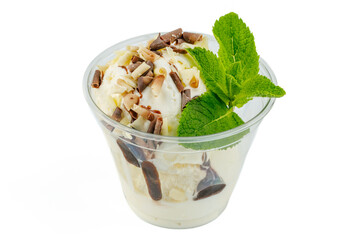 ice cream with chocolate on a white background for food delivery website 1