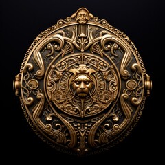 An ancient artifact a golden amulet with intricate Ai generated art