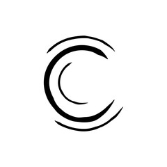 Fototapeta premium Hand drawn c letter font style for decorative, poster, logo.