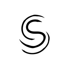 Hand drawn s letter font style for decorative, poster, logo.