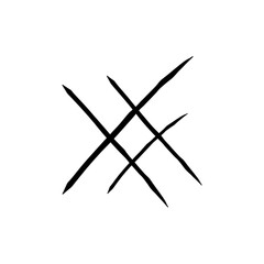 Hand drawn x letter font style for decorative, poster, logo.